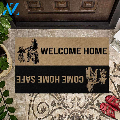 Come Home Safe - Sport Bike Coir Pattern Print Doormat