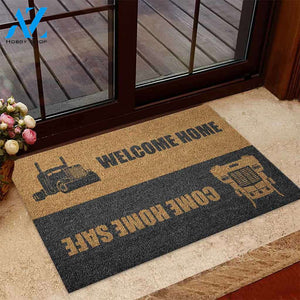 Come Home Safe - Trucker Coir Pattern Print Doormat