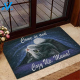 Come In And Cozy Up Cat Doormat, Customized Doormat, Welcome Door Mat, Makes A Perfect Gift