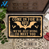 Come In For A Bite, We're Just Dying to Meet You - Bat Doormat | Welcome Mat | House Warming Gift | Christmas Gift Decor