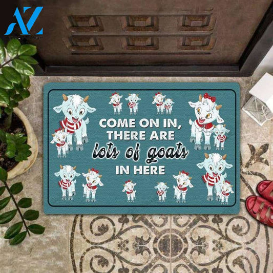 Come on in, there are lots of Goats in here Doormat | Welcome Mat | House Warming Gift