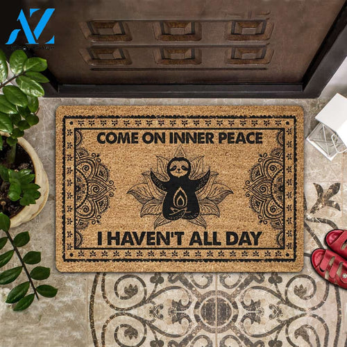 Come On Inner Peace I Haven't All Day Doormat Welcome Mat House Warming Gift Home Decor Funny Doormat Gift Idea
