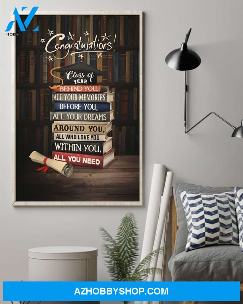 Teacher Classroom Canvas Congratulations - Class Of Year, Student Wall Art Back to School Gift for Teacher