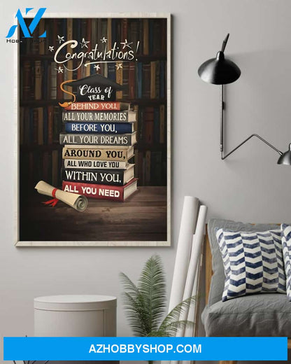 Teacher Classroom Canvas Congratulations - Class Of Year, Student Wall Art Back to School Gift for Teacher