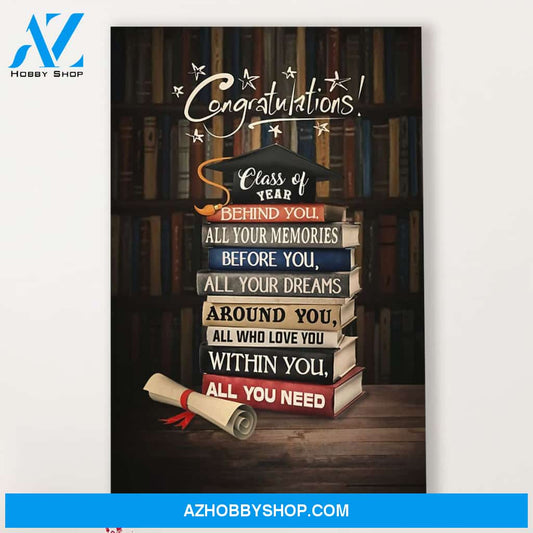 Teacher Classroom Canvas Congratulations - Class Of Year, Student Wall Art Back to School Gift for Teacher