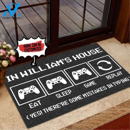 Console Eat Sleep Game Personalized Doormat