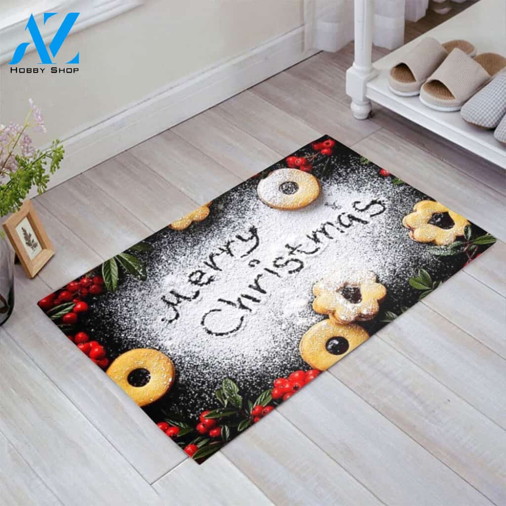 Cookies Christmas Indoor And Outdoor Doormat Welcome Mat Housewarming Home Decor Funny Doormat Gift For Family