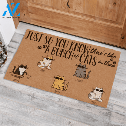 Cool Cat Just So You Know There's Like A Bunch Of Cat In There, Personalized Doormat TV