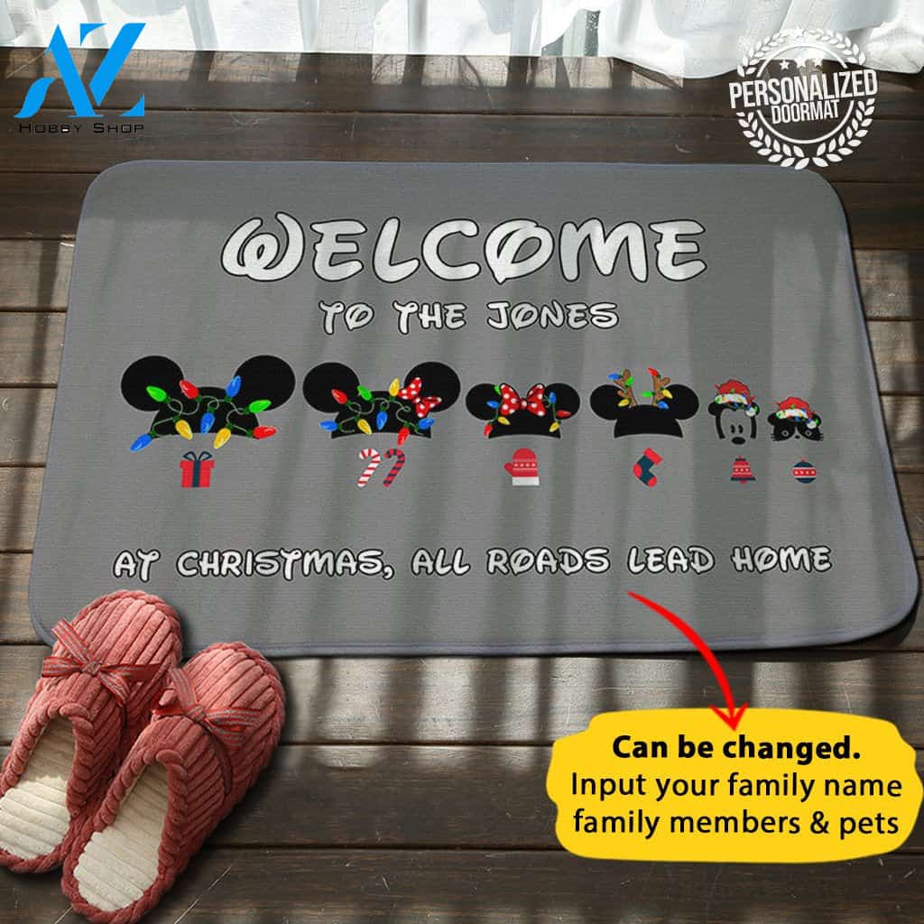 Coolest Christmas Personalized House Name Doormat