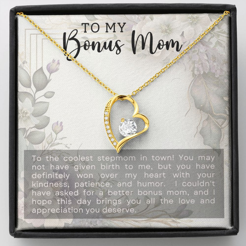 Coolest Stepmother - Forever Love Heart Necklace