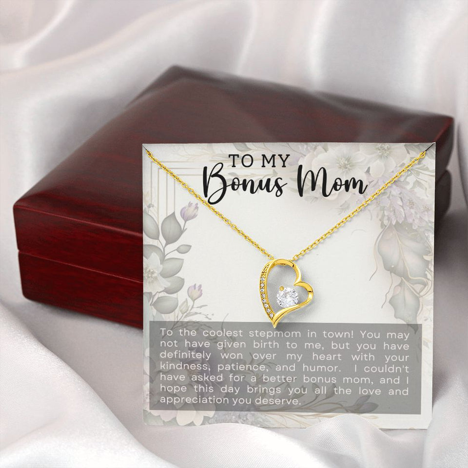 Coolest Stepmother - Forever Love Heart Necklace