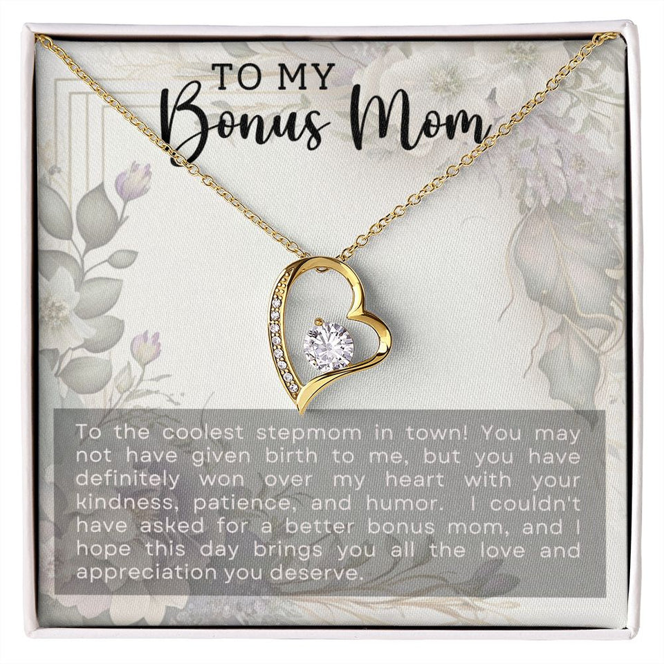 Coolest Stepmother - Forever Love Heart Necklace