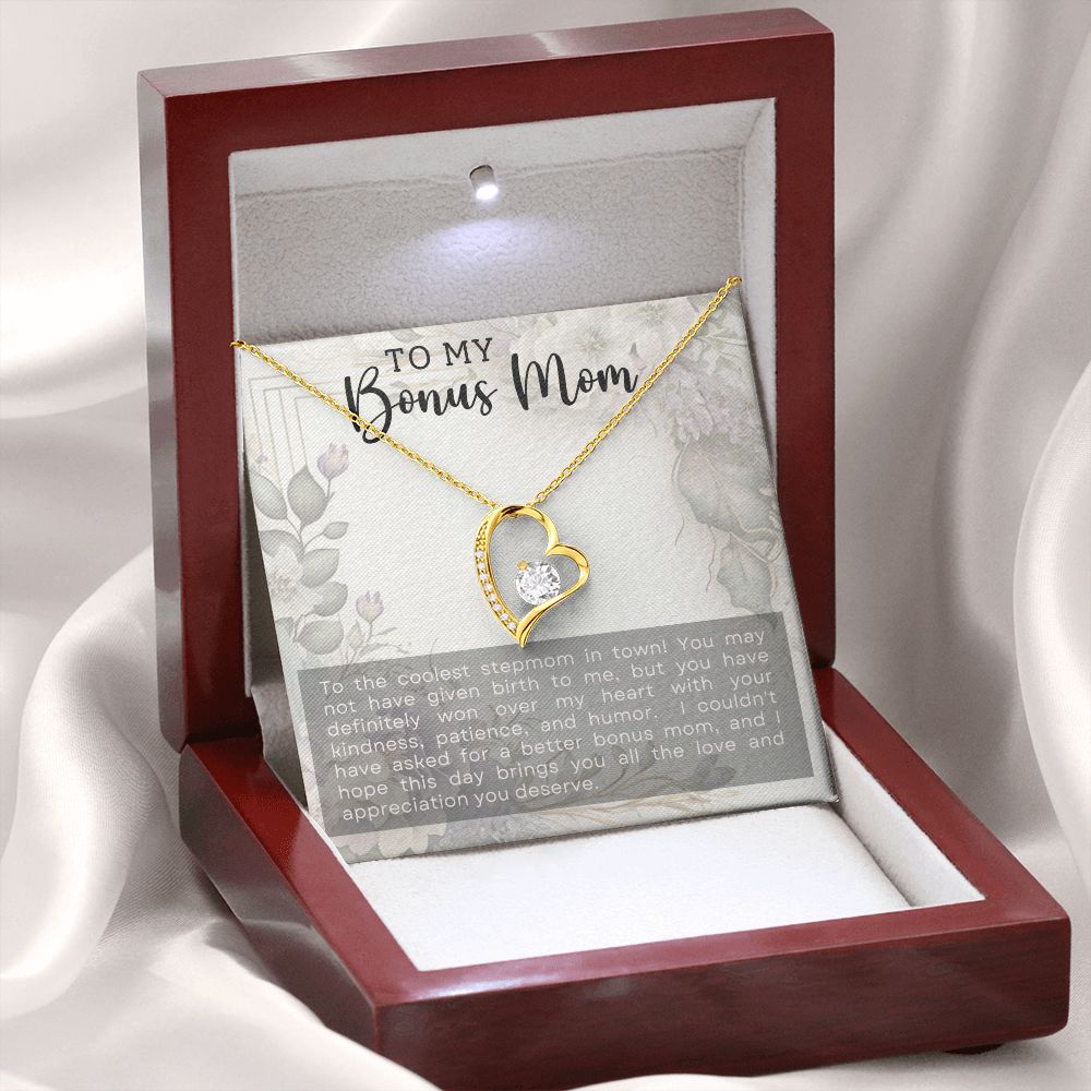 Coolest Stepmother - Forever Love Heart Necklace
