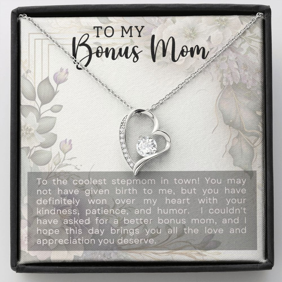 Coolest Stepmother - Forever Love Heart Necklace