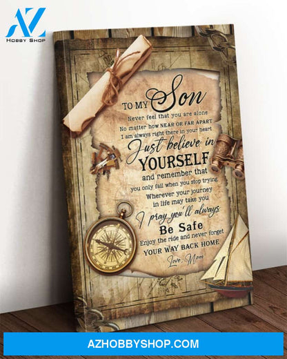 Copy of To My Son Canvas From Mom Full Size Canvas Wall Art Never Feel That You Are Alone