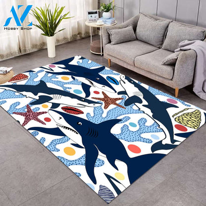 Corals & Sharks Door Pink SW0094 Rug