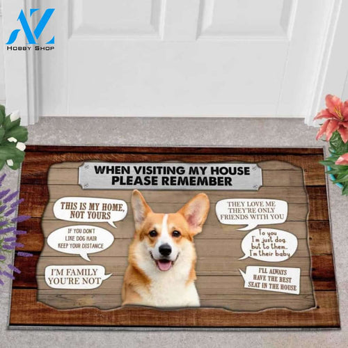 Corgi 2 Visiting My House Doormat