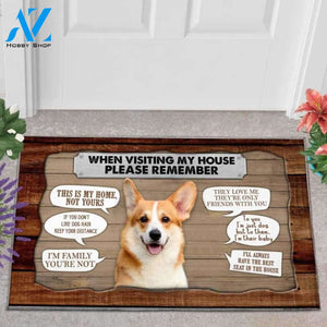 Corgi 2 Visiting My House Doormat