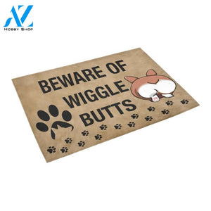 Corgi Beware Of Wiggle Butts Doormat Indoor And Outdoor Mat Entrance Rug Sweet Home Decor Housewarming Gift Gift For Friend Family Stem Feminist