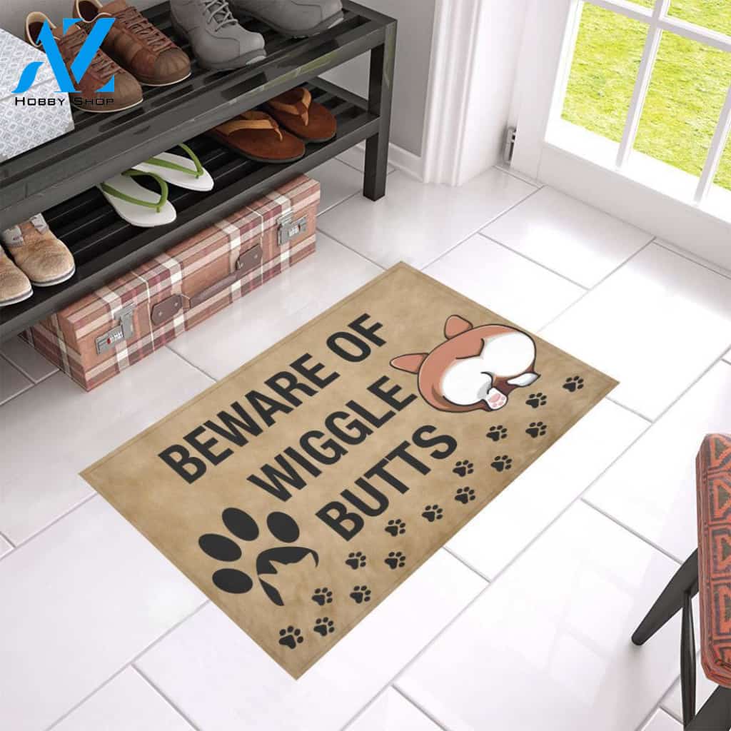 Corgi Beware Of Wiggle Buttst Funny Indoor And Outdoor Doormat Warm House Gift Welcome Mat Funny Birthday Gift For Dog Lovers