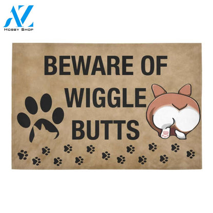 Corgi Beware Of Wiggle Buttst Funny Indoor And Outdoor Doormat Warm House Gift Welcome Mat Funny Birthday Gift For Dog Lovers