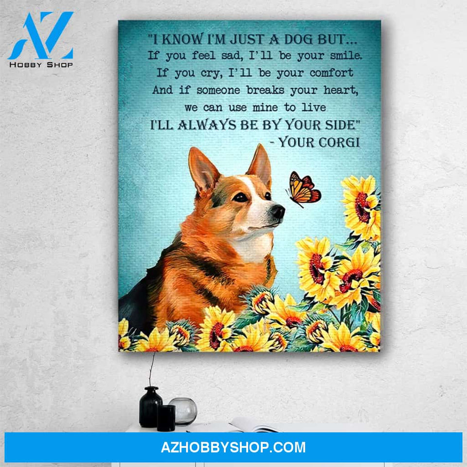 Corgi Dog Canvas Prints Wall Art - God Once Said Matte Canvas