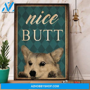 Corgi Dog Nice Butt Retro Canvas And Poster, Wall Decor Visual Art