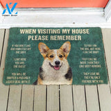 Corgi Dog - When Visiting My House Please Remember Doormat Welcome Mat House Warming Gift Home Decor Gift for Dog Lovers Funny Doormat Gift Idea
