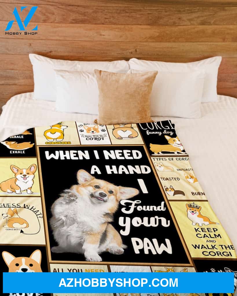 Corgi I Found Your Paw cute Blanket Gift for Dog Lovers Birthday Gift Home Decor Bedding Couch Sofa Soft and Comfy Cozy