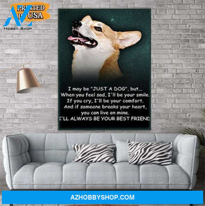 Corgi Just A Dog Canvas Prints Wall Art - Matte Canvas