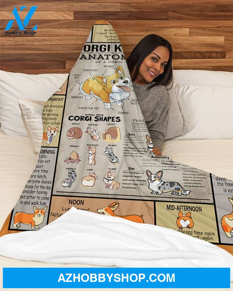 Corgi Knowledge Fleece Blanket