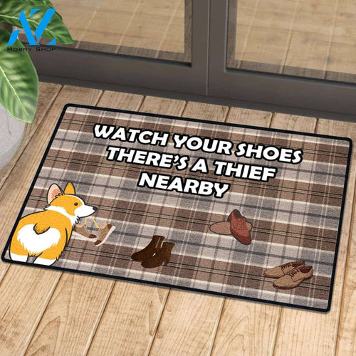 CORGI LOVES SHOES DOOR MAT | Welcome Mat | House Warming Gift
