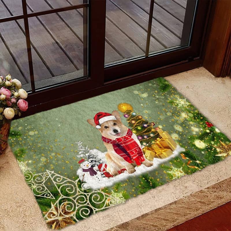 Corgi Merry Christmas Doormat