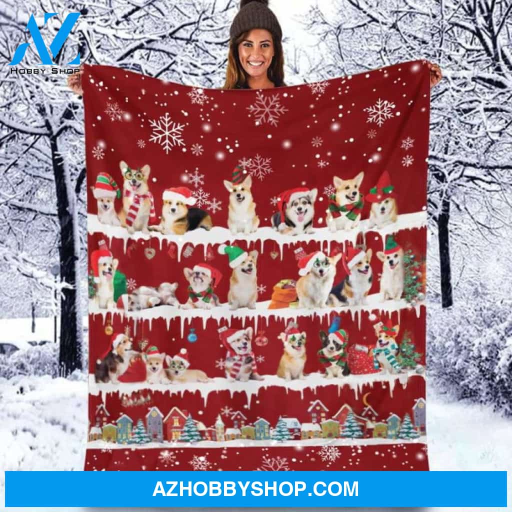 Corgi Merry Christmas Noel Blanket Gift For Dog Lovers, Gift For Christmas, Birthday Gift Home Decor Bedding Couch Sofa Soft and Comfy Cozy