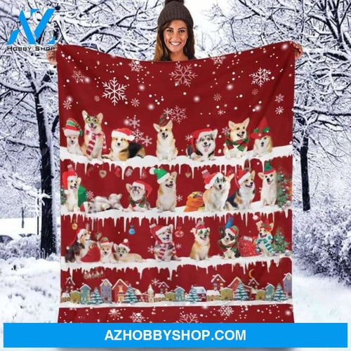 Corgi Merry Christmas Noel Blanket Gift For Dog Lovers, Gift For Christmas, Birthday Gift Home Decor Bedding Couch Sofa Soft and Comfy Cozy