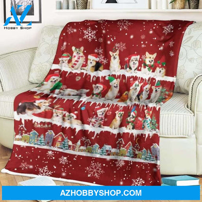 Corgi Merry Christmas Noel Blanket Gift For Dog Lovers, Gift For Christmas, Birthday Gift Home Decor Bedding Couch Sofa Soft and Comfy Cozy