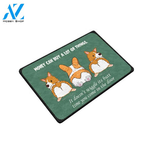 Corgi Money Can Buy A Lot Of Things Doormat Indoor And Outdoor Mat Entrance Rug Sweet Home Decor Housewarming Gift Gift For Friend Family Stem Feminist