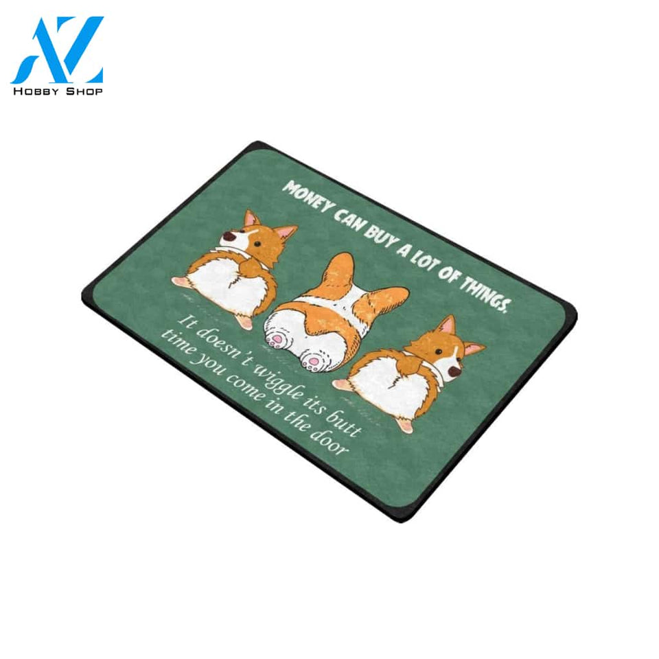 Corgi Money Can Buy A Lot Of Things Doormat Indoor And Outdoor Mat Entrance Rug Sweet Home Decor Housewarming Gift Gift For Friend Family Stem Feminist