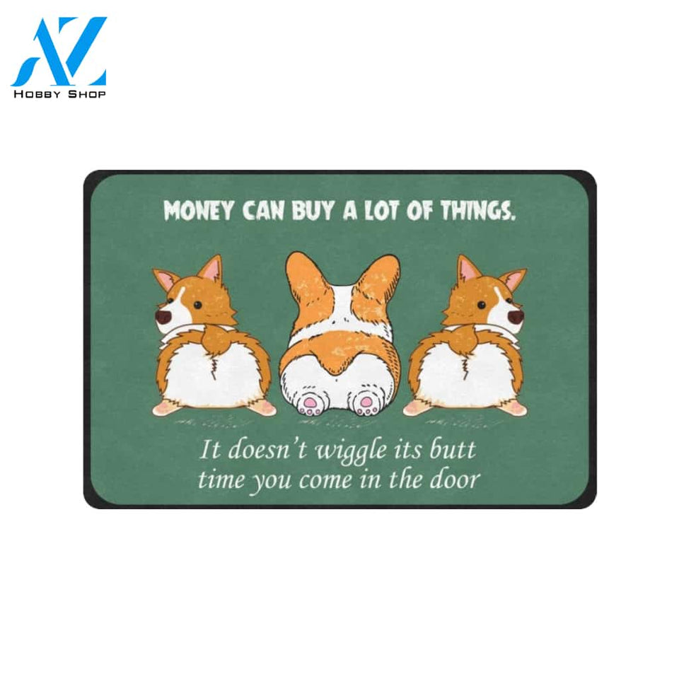 Corgi Money Can Buy A Lot Of Things Doormat Indoor And Outdoor Mat Entrance Rug Sweet Home Decor Housewarming Gift Gift For Friend Family Stem Feminist
