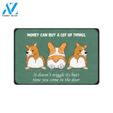 Corgi Money Can Buy A Lot Of Things Doormat Indoor And Outdoor Mat Entrance Rug Sweet Home Decor Housewarming Gift Gift For Friend Family Stem Feminist