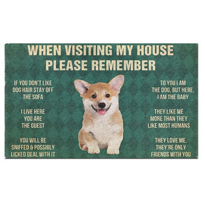 Corgi Puppy's Rules Doormat