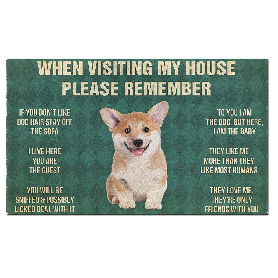 Corgi Puppy's Rules Doormat