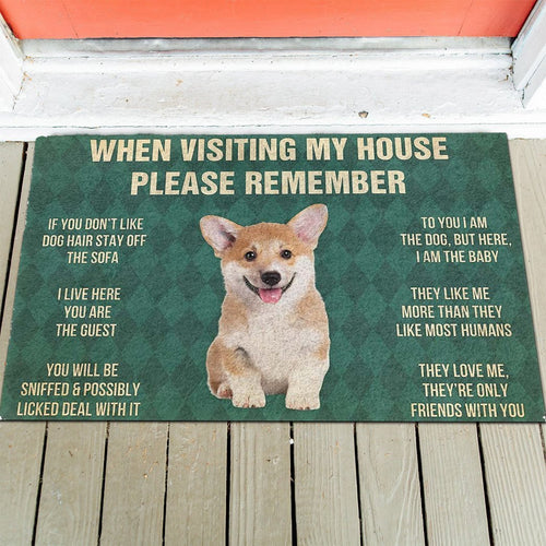 Corgi Puppy's Rules Doormat