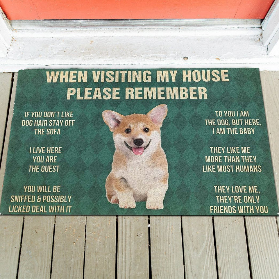 Corgi Puppy's Rules Doormat