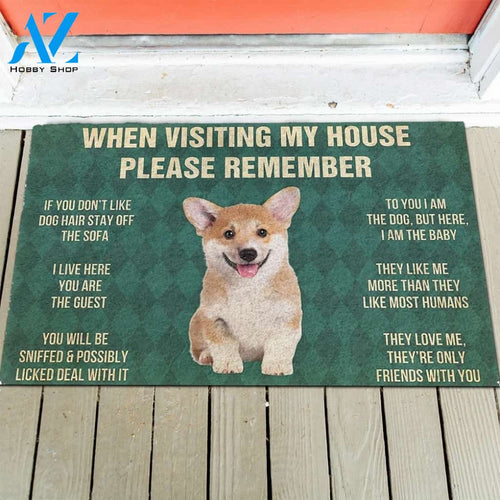 Corgi Puppy's Rules Doormat