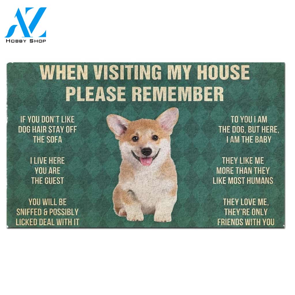 Corgi Puppy's Rules Doormat