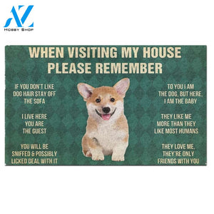 Corgi Puppy's Rules Doormat
