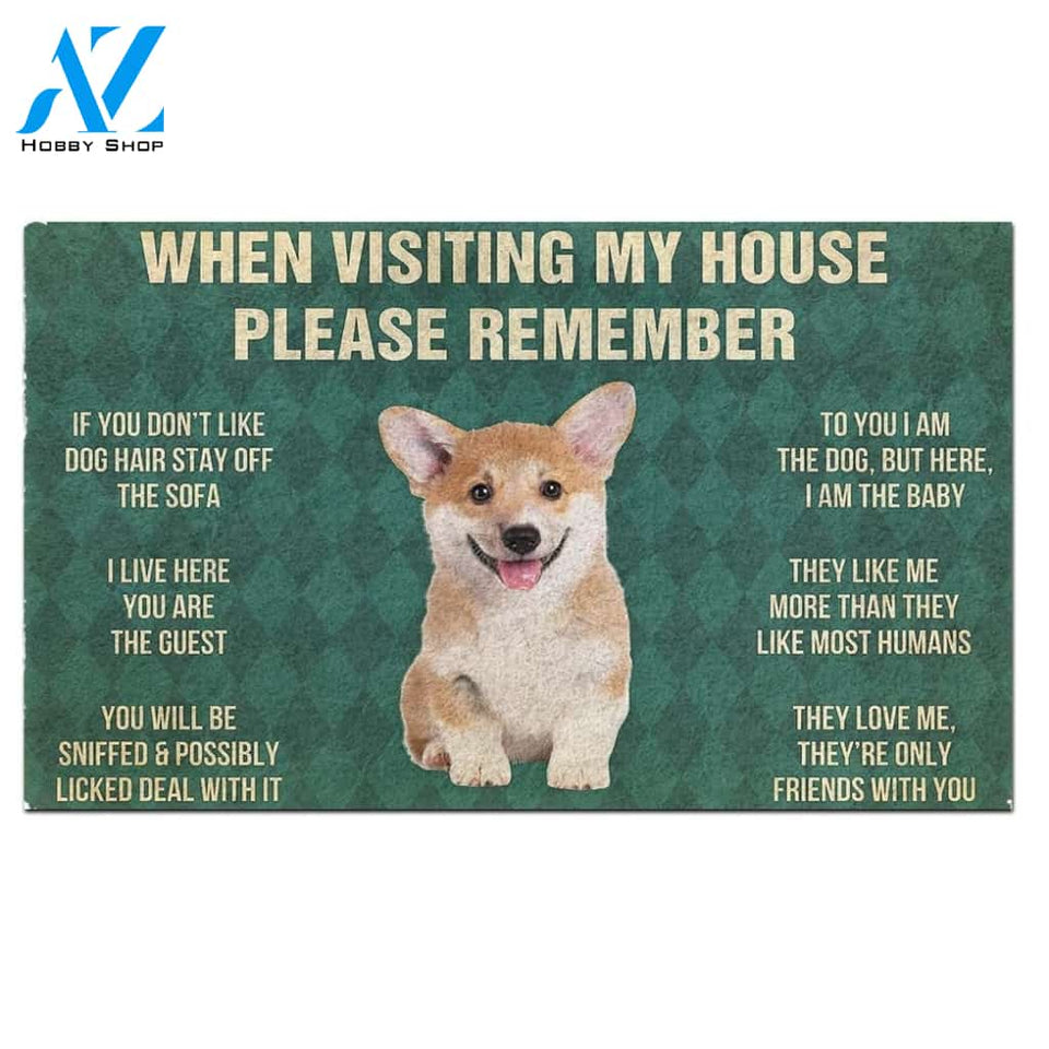 Corgi Puppy's Rules Doormat