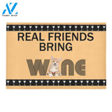 Personalized Name Family House Corgi Real Friends Bring Wine Doormat Indoor And Outdoor Mat Entrance Rug Sweet Home Decor Housewarming Gift Gift For Friend Family Stem Feminist