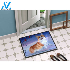 Corgi Snow Cardinal Doormat Floor Rug Housewarming Gift Home Living Home Decor Funny Doormat Gift Idea